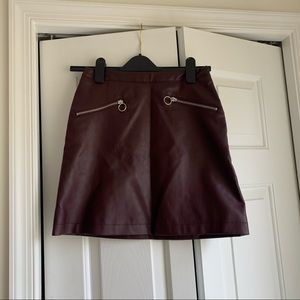 Faux leather mini skirt